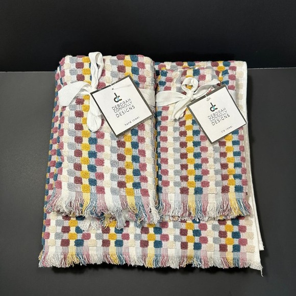 new deborah connoly cotton bath towels set - 6 pc - 2 bath 2 hand and 2 finger